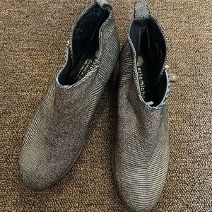 Eric Micheal Black Bootie with Gold Zippers